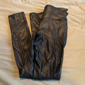 SPANX Faux Leather High-Waist Leggings in Black